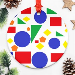 Random Geometrics Round Ornament (Two Sides) from ArtsNow.com Front