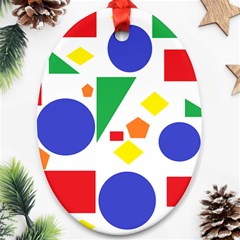 Random Geometrics Oval Ornament (Two Sides) from ArtsNow.com Front