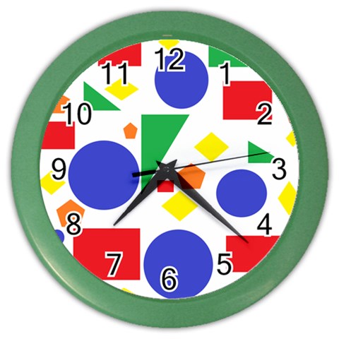 Random Geometrics Wall Clock (Color) from ArtsNow.com Front