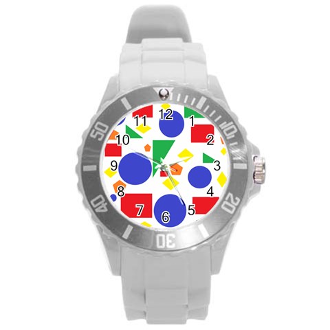 Random Geometrics Plastic Sport Watch (Large) from ArtsNow.com Front