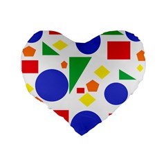 Random Geometrics 16  Premium Heart Shape Cushion  from ArtsNow.com Back