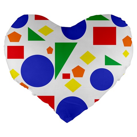 Random Geometrics 19  Premium Heart Shape Cushion from ArtsNow.com Back