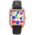 Random Geometrics Rose Gold Leather Watch 