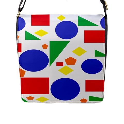 Random Geometrics Flap Closure Messenger Bag (Large) from ArtsNow.com Front