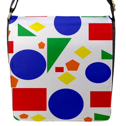 Random Geometrics Flap Closure Messenger Bag (Small) from ArtsNow.com Front