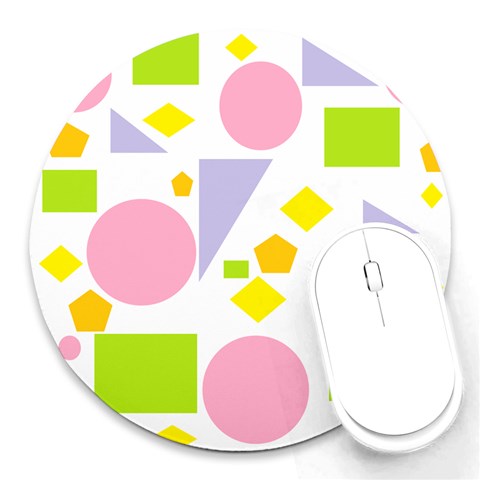 Spring Geometrics 8  Mouse Pad (Round) from ArtsNow.com Front