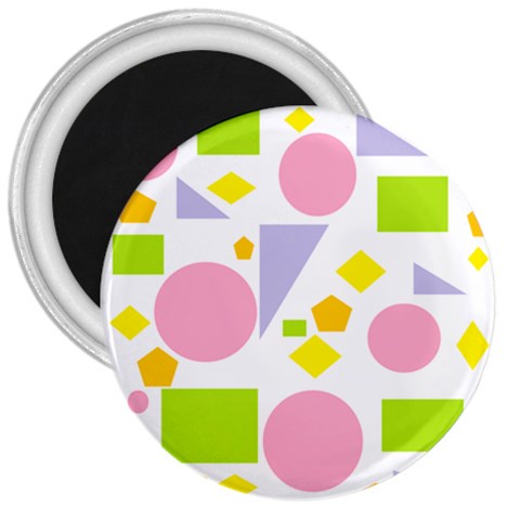 Spring Geometrics 3  Button Magnet from ArtsNow.com Front
