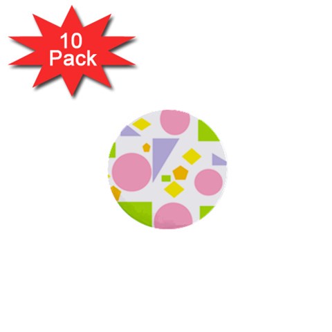 Spring Geometrics 1  Mini Button (10 pack) from ArtsNow.com Front