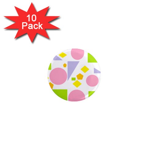 Spring Geometrics 1  Mini Button Magnet (10 pack) from ArtsNow.com Front