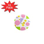 Spring Geometrics 1  Mini Button Magnet (10 pack)