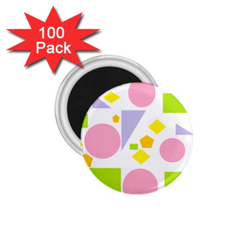 Spring Geometrics 1.75  Button Magnet (100 pack) from ArtsNow.com Front
