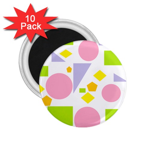 Spring Geometrics 2.25  Button Magnet (10 pack) from ArtsNow.com Front