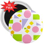 Spring Geometrics 3  Button Magnet (10 pack)