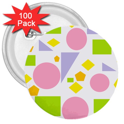 Spring Geometrics 3  Button (100 pack) from ArtsNow.com Front