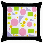 Spring Geometrics Black Throw Pillow Case