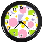 Spring Geometrics Wall Clock (Black)