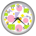 Spring Geometrics Wall Clock (Silver)