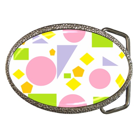 Spring Geometrics Belt Buckle (Oval) from ArtsNow.com Front