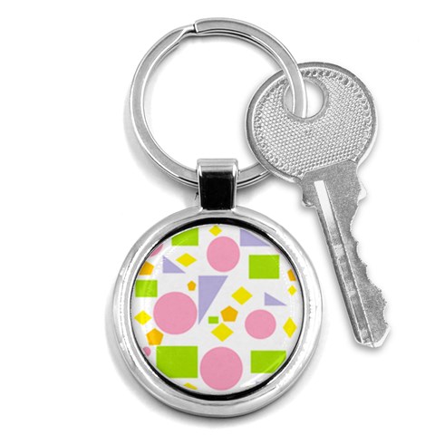 Spring Geometrics Key Chain (Round) from ArtsNow.com Front