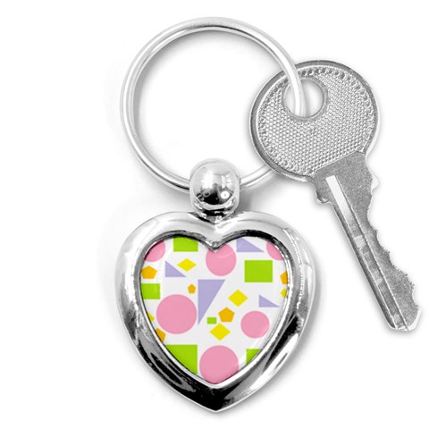 Spring Geometrics Key Chain (Heart) from ArtsNow.com Front