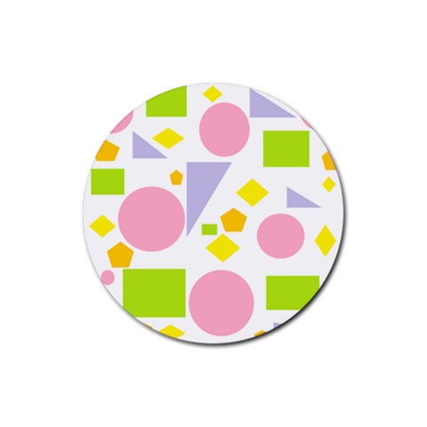 Spring Geometrics Drink Coasters 4 Pack (Round) from ArtsNow.com Front