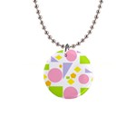 Spring Geometrics Button Necklace