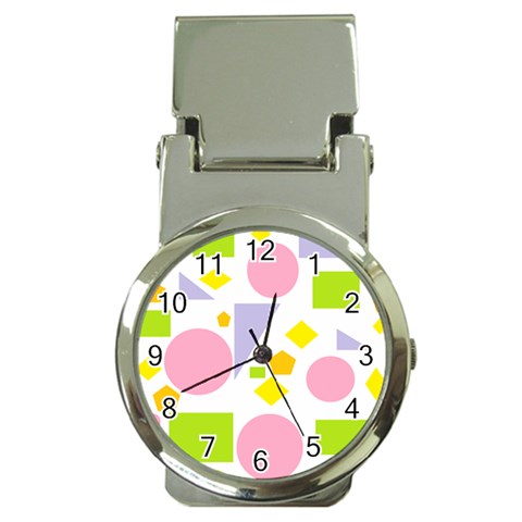 Spring Geometrics Money Clip with Watch from ArtsNow.com Front