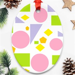 Spring Geometrics Oval Ornament (Two Sides) from ArtsNow.com Front