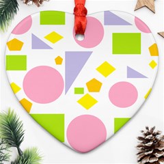 Spring Geometrics Heart Ornament (Two Sides) from ArtsNow.com Front