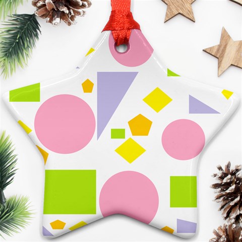 Spring Geometrics Star Ornament (Two Sides) from ArtsNow.com Front