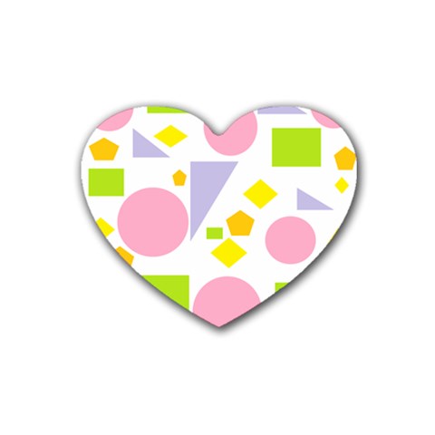 Spring Geometrics Drink Coasters (Heart) from ArtsNow.com Front