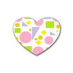 Spring Geometrics Drink Coasters (Heart)