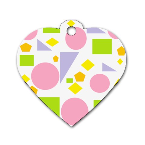 Spring Geometrics Dog Tag Heart (Two Sided) from ArtsNow.com Front