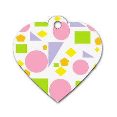 Spring Geometrics Dog Tag Heart (Two Sided) from ArtsNow.com Front