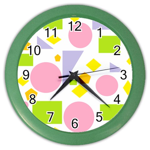 Spring Geometrics Wall Clock (Color) from ArtsNow.com Front
