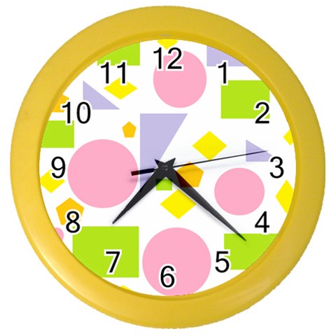 Spring Geometrics Wall Clock (Color) from ArtsNow.com Front