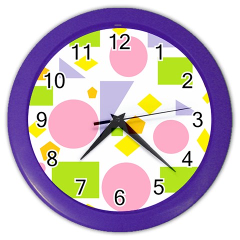 Spring Geometrics Wall Clock (Color) from ArtsNow.com Front