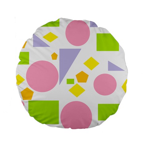 Spring Geometrics 15  Premium Round Cushion  from ArtsNow.com Front