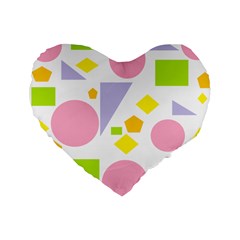 Spring Geometrics 16  Premium Heart Shape Cushion  from ArtsNow.com Front