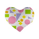 Spring Geometrics 16  Premium Heart Shape Cushion 