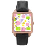 Spring Geometrics Rose Gold Leather Watch 