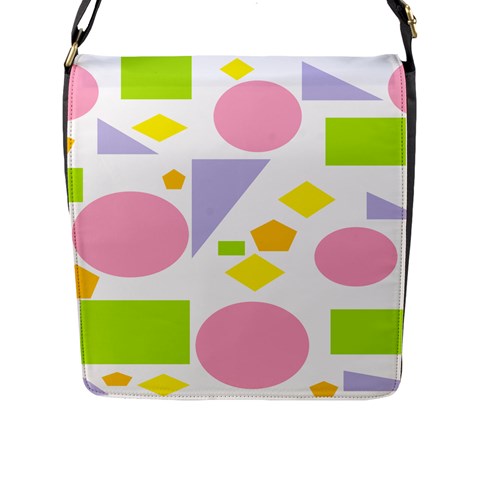 Spring Geometrics Flap Closure Messenger Bag (Large) from ArtsNow.com Front