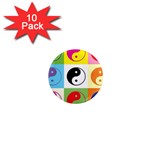 Ying Yang   1  Mini Button Magnet (10 pack)