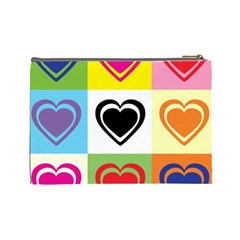 Hearts Cosmetic Bag (Large) from ArtsNow.com Back
