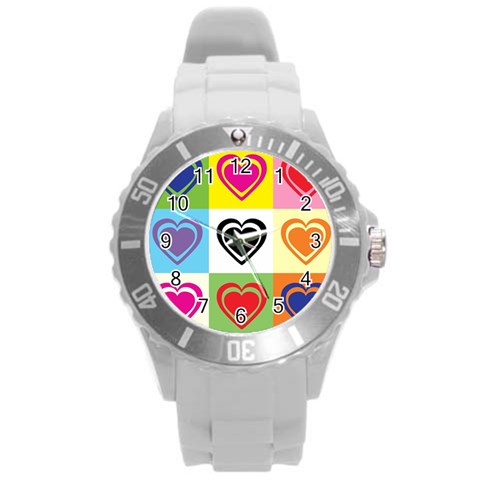 Hearts Plastic Sport Watch (Large) from ArtsNow.com Front