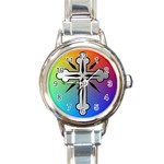 Cross Round Italian Charm Watch