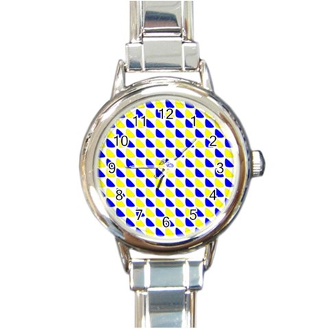 Pattern Round Italian Charm Watch from ArtsNow.com Front