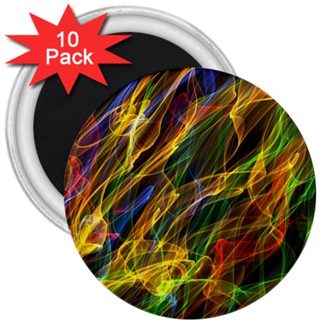 Abstract Smoke 3  Button Magnet (10 pack) from ArtsNow.com Front