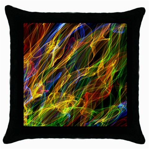 Abstract Smoke Black Throw Pillow Case from ArtsNow.com Front