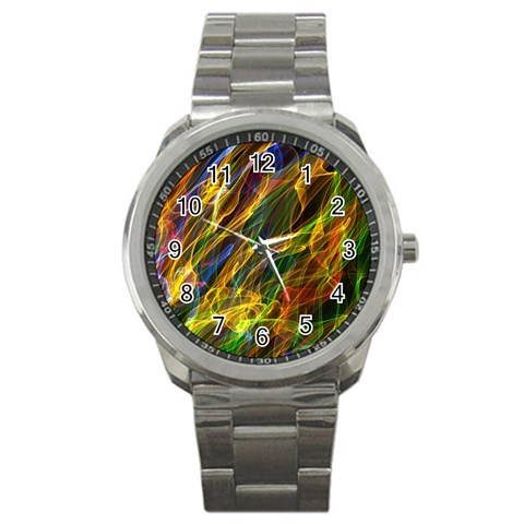 Abstract Smoke Sport Metal Watch from ArtsNow.com Front